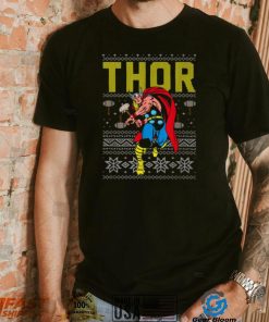 Ugly Christmas T Shirt Marvel Thor Retro Ugly Sweater Christmas Graphic