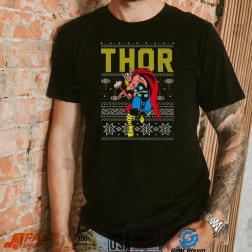 Ugly Christmas T Shirt Marvel Thor Retro Ugly Sweater Christmas Graphic