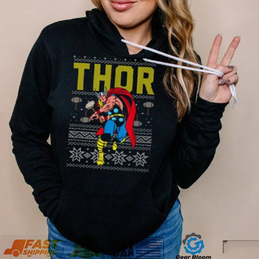 Ugly Christmas T Shirt Marvel Thor Retro Ugly Sweater Christmas Graphic