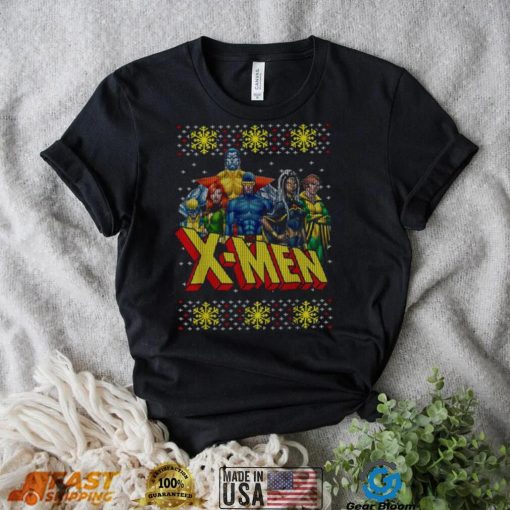 Ugly Christmas T Shirt Marvel X Men Group Ugly Christmas Sweater Graphic