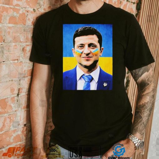 Ukraine Flag Ukrainian President Zelensky Hero Grunge Design Shirt