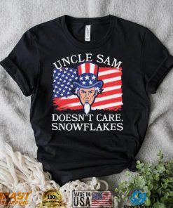 Uncle Sam Doesn’t Care, Snowflakes American Flag Shirt