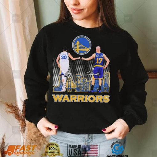 Warriors Curry 30 And Mullin 17 City Signature Shirt