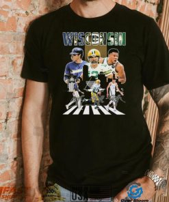 Wisconsin Sports Abbey Road Christian Yelich Aaron Rodgers And Giannis Antetokounmpo Signatures Shirt