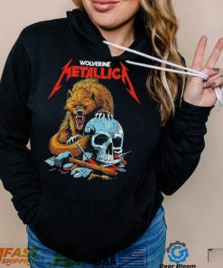 Wolverine Metallica Scholars wolf and skull shirt