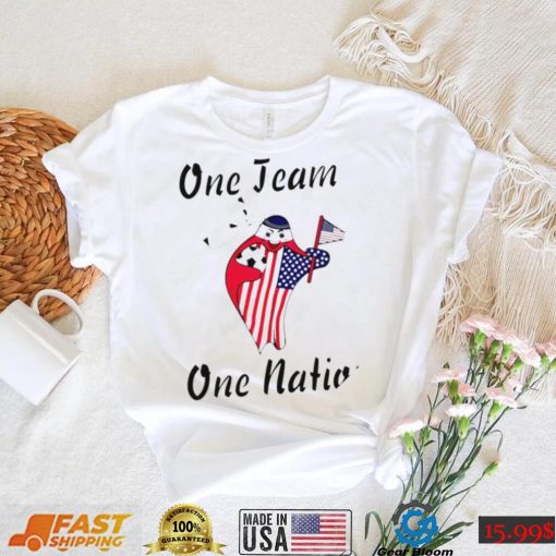 World Cup 2022 Qatar mascot La’eeb one team one nation American flag shirt