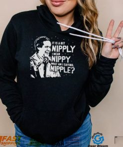 it is a bit nipplyI mean nippy what am I saying nipple Clark Griswold ugly christmas shirt