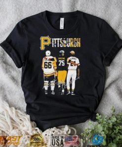 Pittsburgh Sports With Mario Lemieux Joe Greene And Clemente Jersey Signatures Shirt