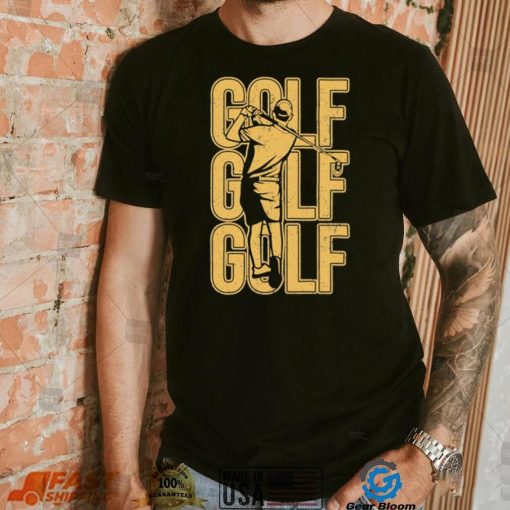 Golf player art yellow grunge shirt