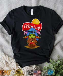 Baby Stitch And Baby Yoda Papa Fritolay Logo Shirt