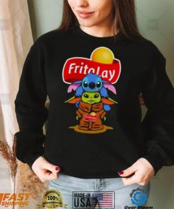 Baby Stitch And Baby Yoda Papa Fritolay Logo Shirt