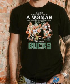 GJqwbAxz Never Underestimate A Woman Who Understands Basketball And Loves Milwaukee Bucks 2022 Signatures Shirt2 hoodie, sweater, longsleeve, v-neck t-shirt