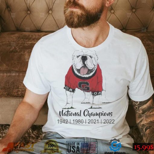 Georgia Bulldog Dawgs UGA 4 Time National champions Shirt