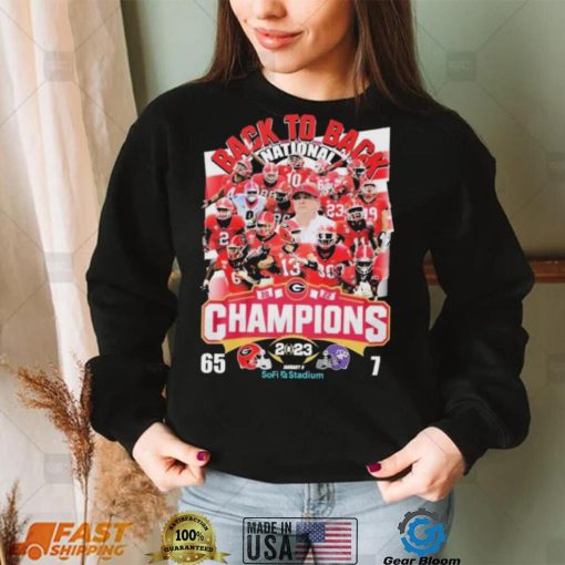 Georgia Bulldogs Back 2 Back CFP National Champions 65 7 TCU Shirt