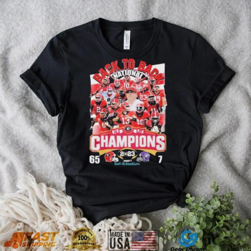 Georgia Bulldogs Back 2 Back CFP National Champions 65 7 TCU Shirt