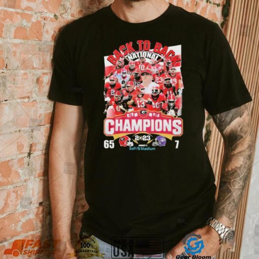 Georgia Bulldogs Back 2 Back CFP National Champions 65 7 TCU Shirt