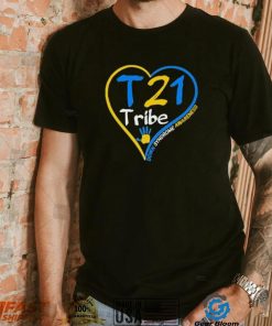 Heart Down Syndrome Awareness T 21 Tribe Hand Shirt