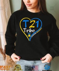 Heart Down Syndrome Awareness T 21 Tribe Hand Shirt