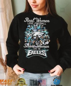 Real Women Love Football Smart Women Love The Eagles 2022 NFC Champions Signatures Shirt