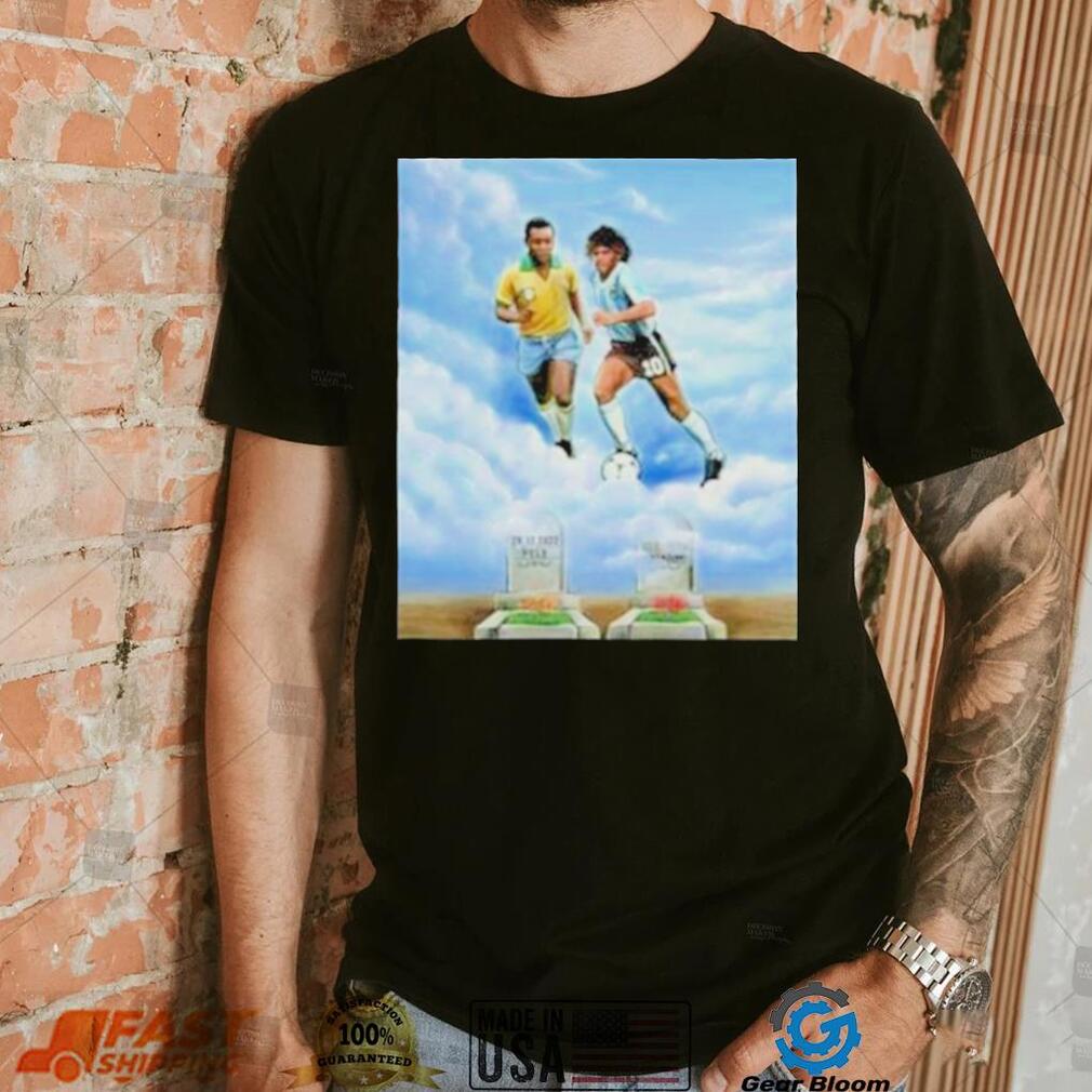 Rip pele and diego maradona two legend shirt