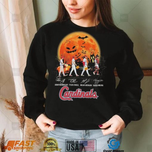 The Cardinals Adam Wainwright Tyler O’neill Nolan Arenado And Yadier Molina Abbey Road Halloween Signatures Shirt