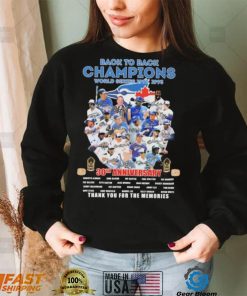 Toronto Blue Jays Back To Back Champions 30th Anniversary Thank You For The Memories Signatures Shirt