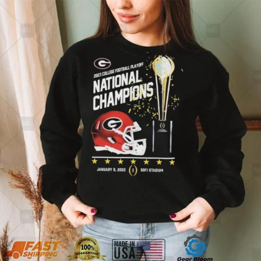 University Of Georgia 2023 Cfp National Champions Cup Helmet Shirt