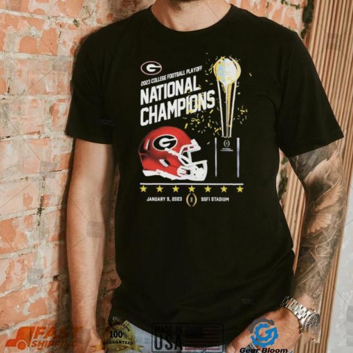 University Of Georgia 2023 Cfp National Champions Cup Helmet Shirt