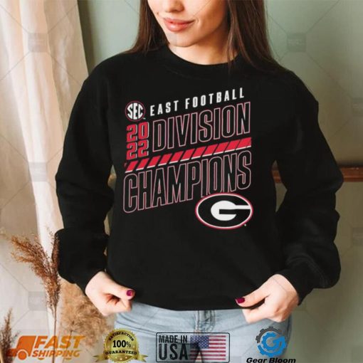 Georgia Bulldogs 2022 SEC East Division Football Champions Slanted Knockout T Shirt