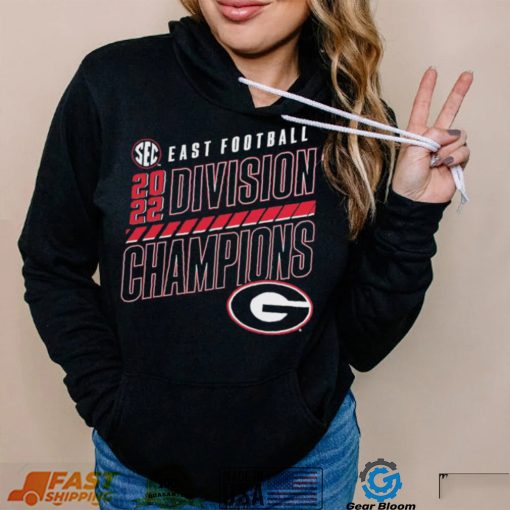 Georgia Bulldogs 2022 SEC East Division Football Champions Slanted Knockout T Shirt