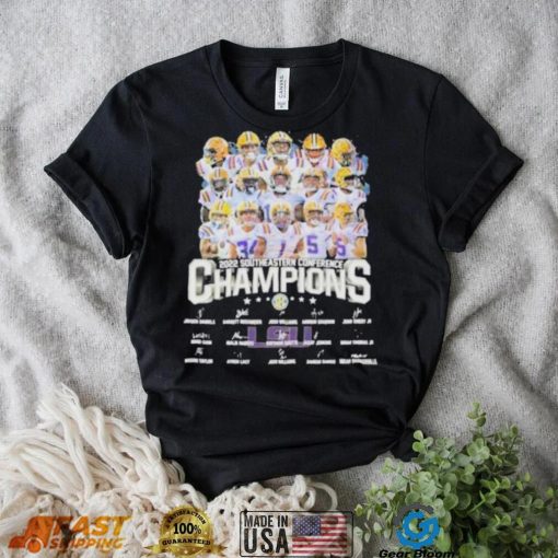 Lsu tigers team 2022 southeastern conference champions signatures shirt