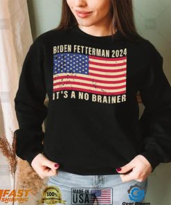 Biden Fetterman 2024 It’s A No Brainer Political Humor American Flag Shirt