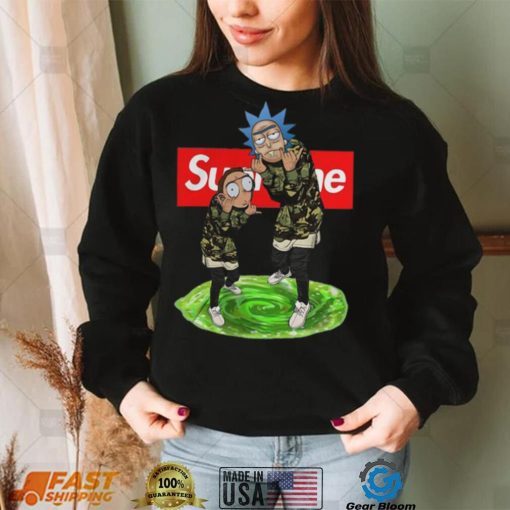 supreme rick morty real hoodie