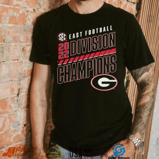 Georgia Bulldogs 2022 SEC East Division Football Champions Slanted Knockout T Shirt