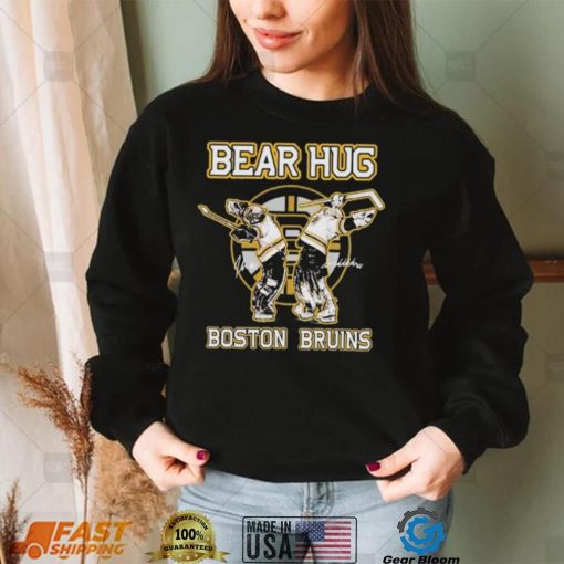 Jeremy Swayman, Linus Ullmark Bear Hug Boston Bruins Signatures Shirt