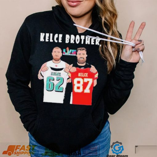 Kelce Brothers Jason Kelce Vs Travis Kelce Lvii Super Bowl Shirt