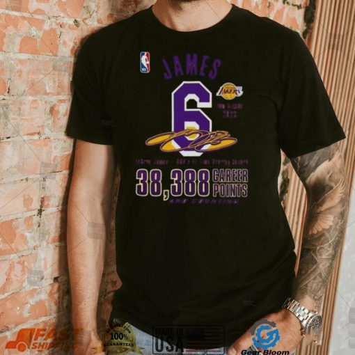 LeBron James 20th 2023 season NBA’s All time 38,388 Career Points and counting shirt