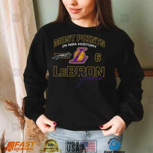 LeBron James Los Angeles Lakers Mót Points In NBA History Signature Shirt