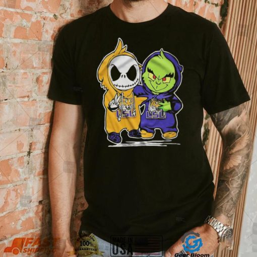 Lsu Tigers With Baby Jack Skellington And Baby Grinch Friends Shirt