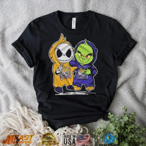 Lsu Tigers With Baby Jack Skellington And Baby Grinch Friends Shirt