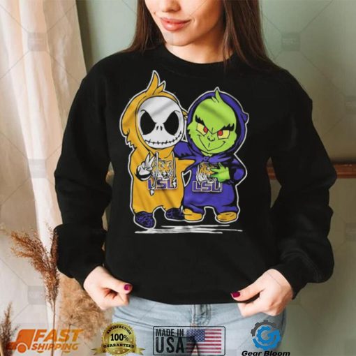 Lsu Tigers With Baby Jack Skellington And Baby Grinch Friends Shirt