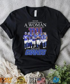 Never Underestimate A Woman Who Understand Football And Loves New York Giants 2022 Signatures Shirt