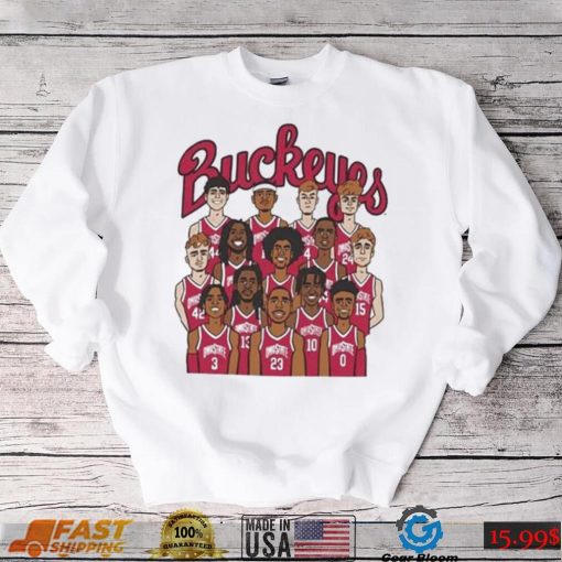 Ohio State Buckeyes Basketball Caricature T-Shirt – Show Your Team Spirit!