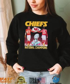 Patrick Mahomes And Travis Kelce Kansas City Chiefs National Champion Signatures Shirt