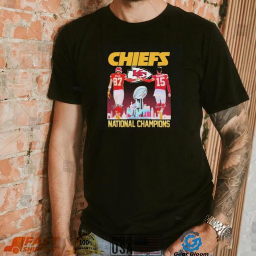 Patrick Mahomes And Travis Kelce Kansas City Chiefs National Champion Signatures Shirt