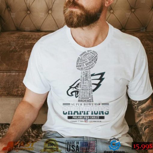 Philadelphia Eagles Player Names 2022 2023 Super Bowl LVII Champions February 12 Shirt