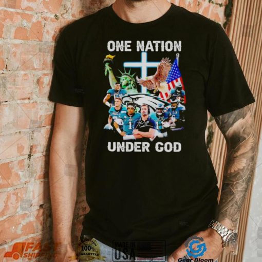 Philadelphia Eagles one nation under God signatures shirt