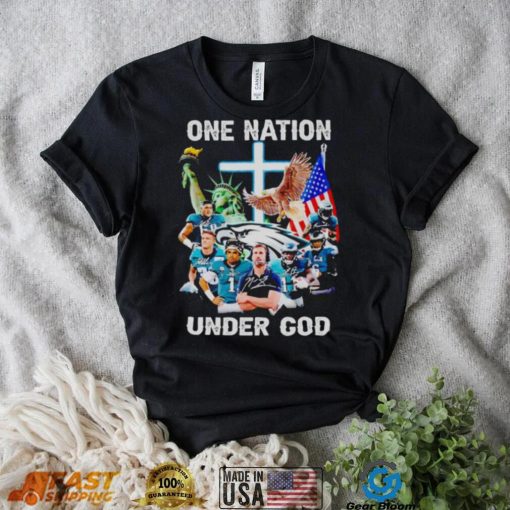 Philadelphia Eagles one nation under God signatures shirt