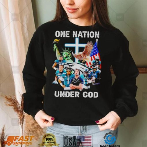 Philadelphia Eagles one nation under God signatures shirt