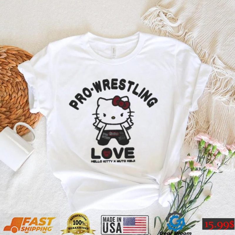 Pro wrestling love Hello Kitty Muto Keiji shirt
